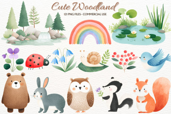 Download Spring Woodland Animals Clipart PNG - Woodland animals clipart Collection
