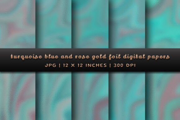 Download Turquoise Blue and Rose Gold Foil Papers - Blue and rose gold Collection