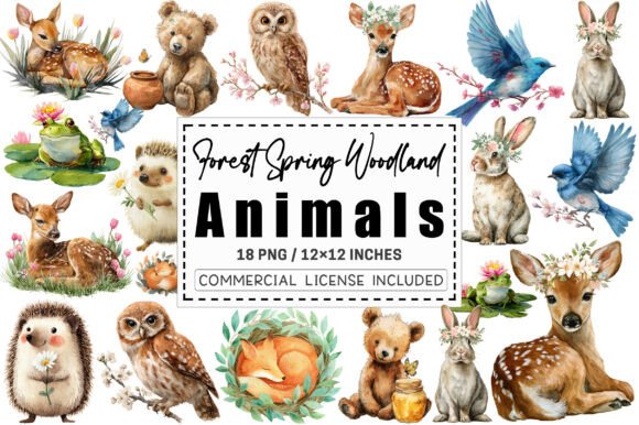 Download Forest Spring Woodland Animals Clipart. - Woodland animals clipart Collection