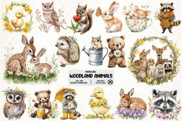 Download Forest Spring Woodland Animals Clipart - Woodland animals clipart Collection