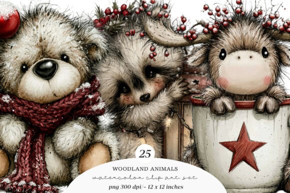 Download Christmas Woodland Animals Clipart - Woodland animals clipart Collection
