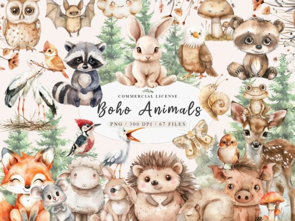 Download Boho Woodland Animals Clipart, Cute Wood - Woodland animals clipart Collection